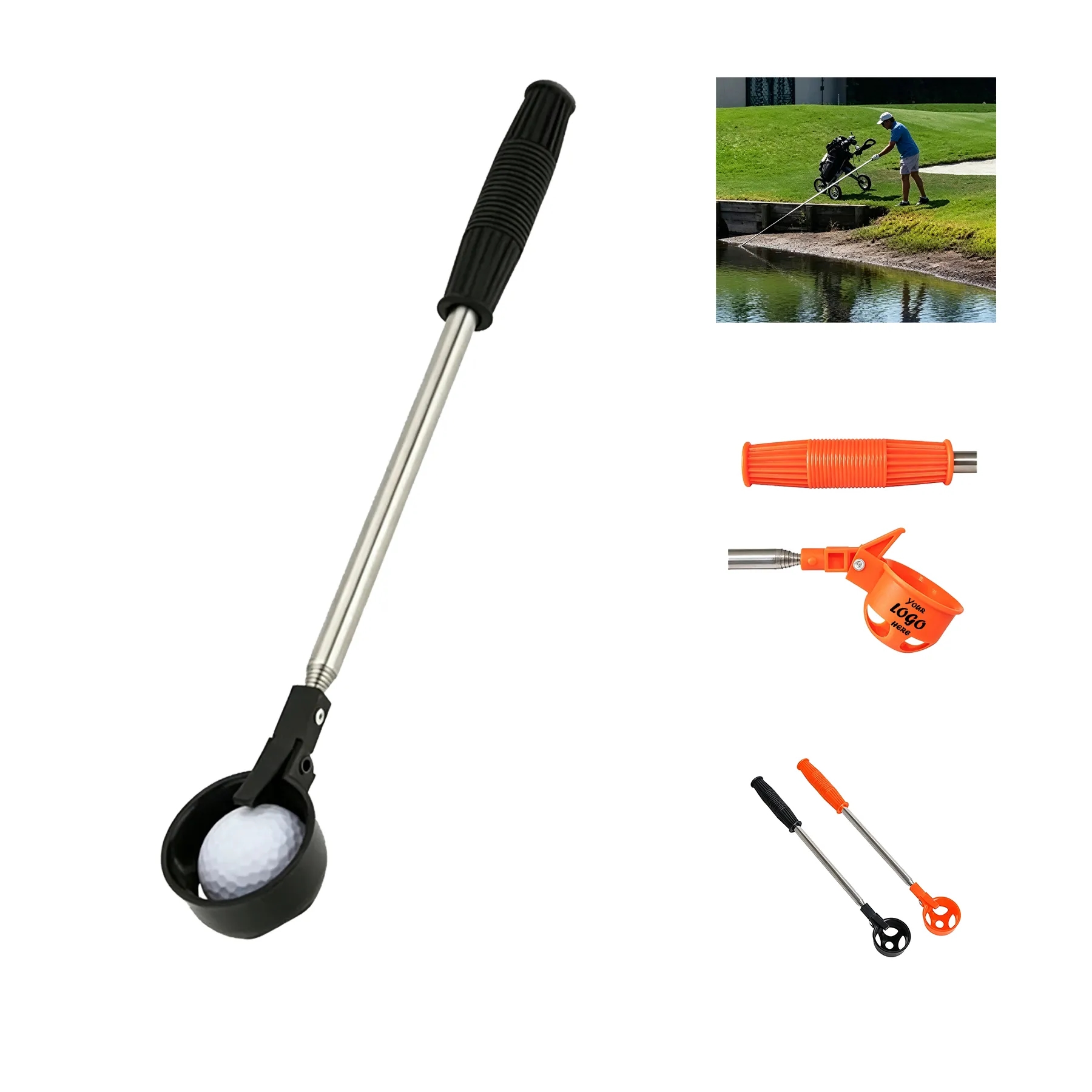 Extendable Aluminum Golf Ball Retriever For Ponds