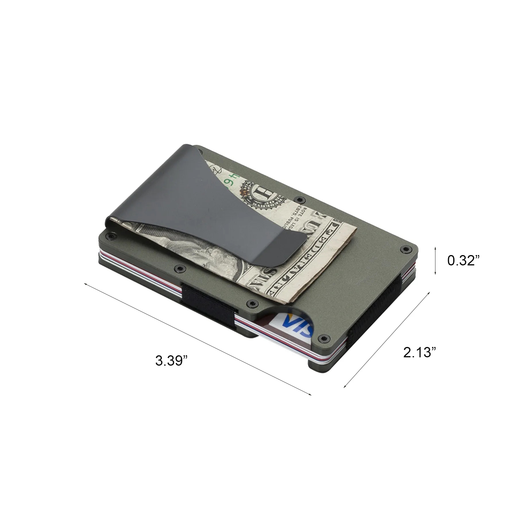 Slim RFID Blocking Metal Wallet With Cash Money Clip - Image 2