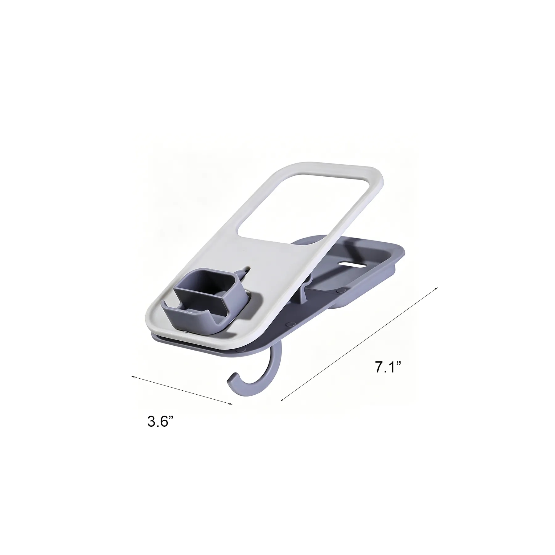 Clip-On Desk Cup Holder With Utility Hook Rack - Image 2