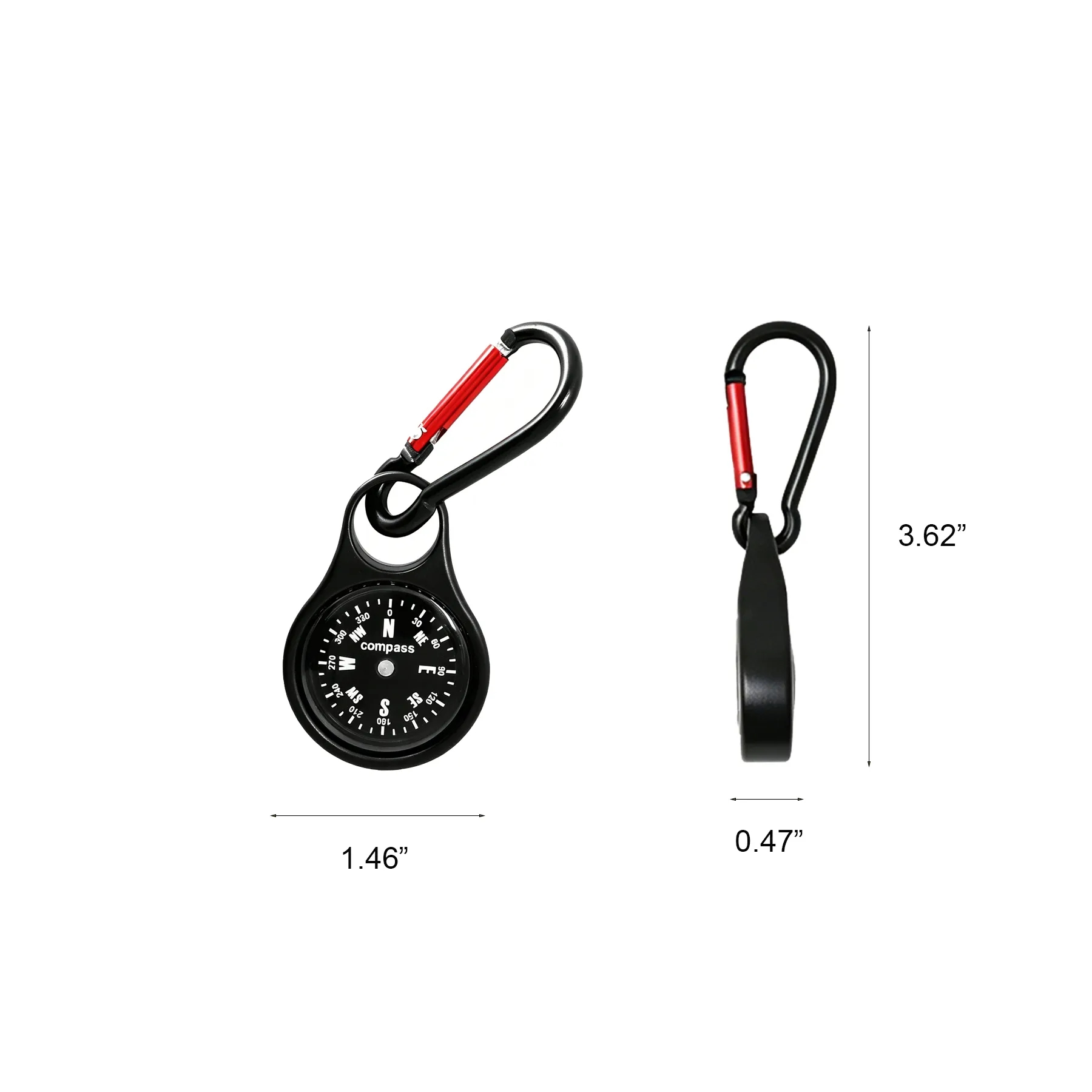 Mini Keychain Compass With Carabiner For Outdoor Kits - Image 2