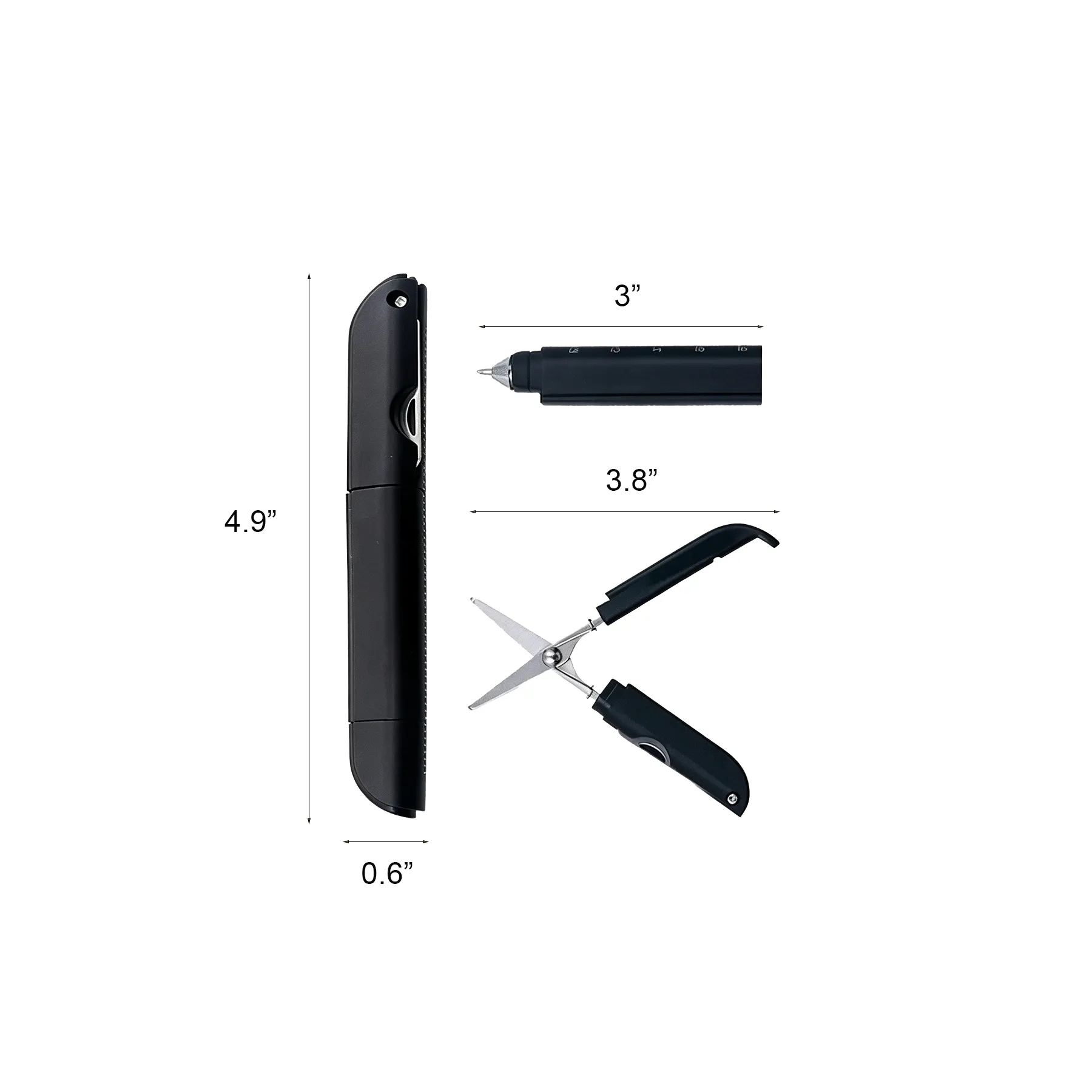 Multi Tool Ballpoint Pen With Scissors Ruler And Knife - Image 2