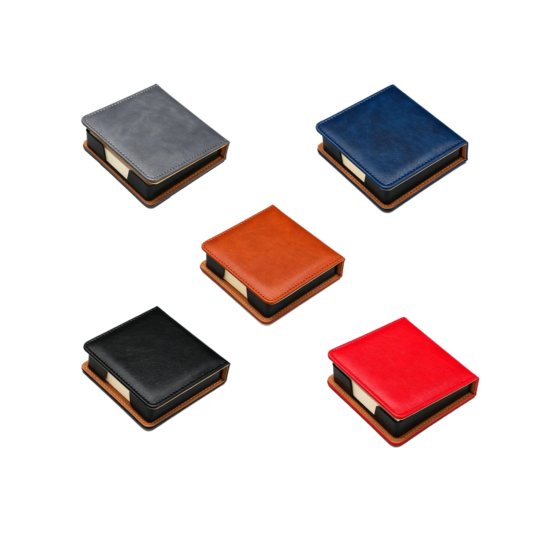 PU Leather Memo Box With Thickened Note Paper For Desks - Image 3