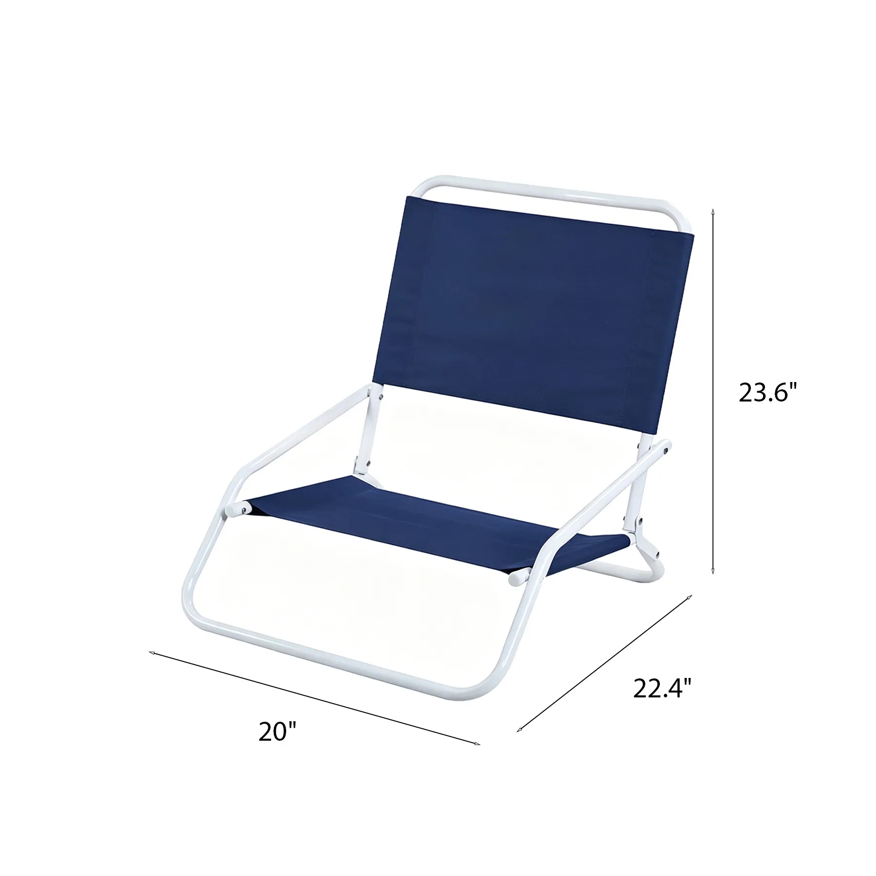 One Position Folding Beach Chair With Steel Frame Seat - Image 2