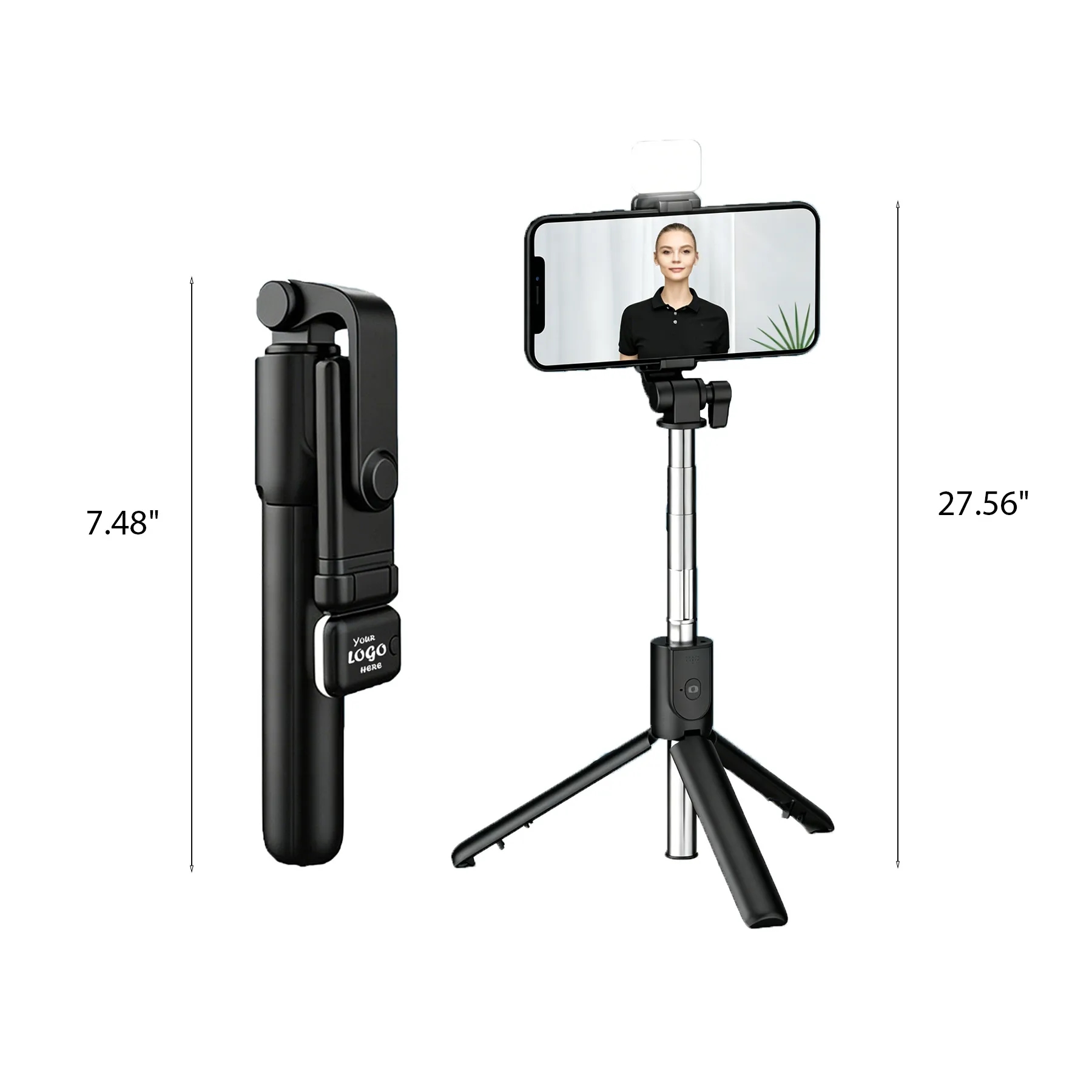 Stable Selfie Stick Tripod With Fill Light For Travel - Image 2