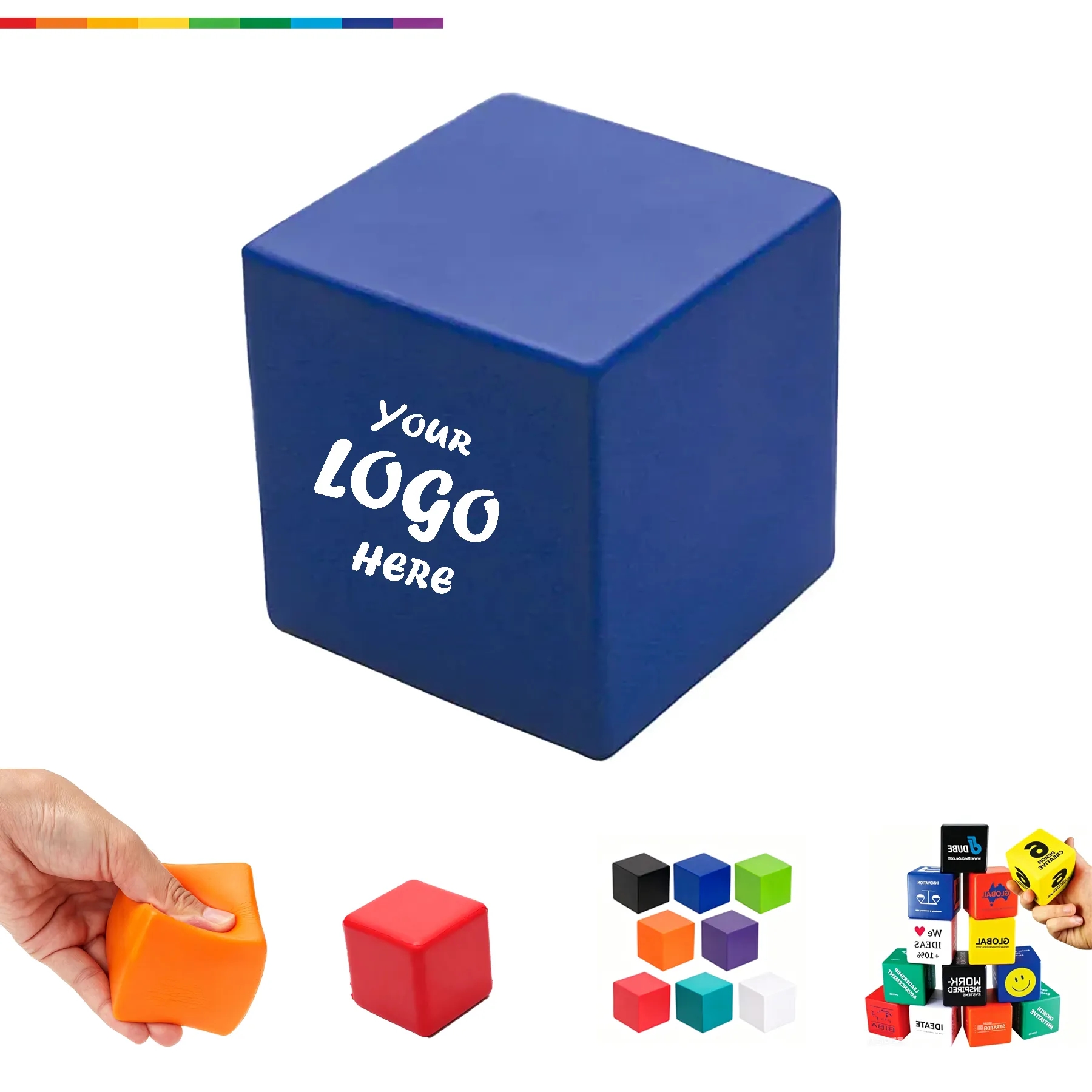 Classic PU Foam Cube Stress Reliever For Logo Printing