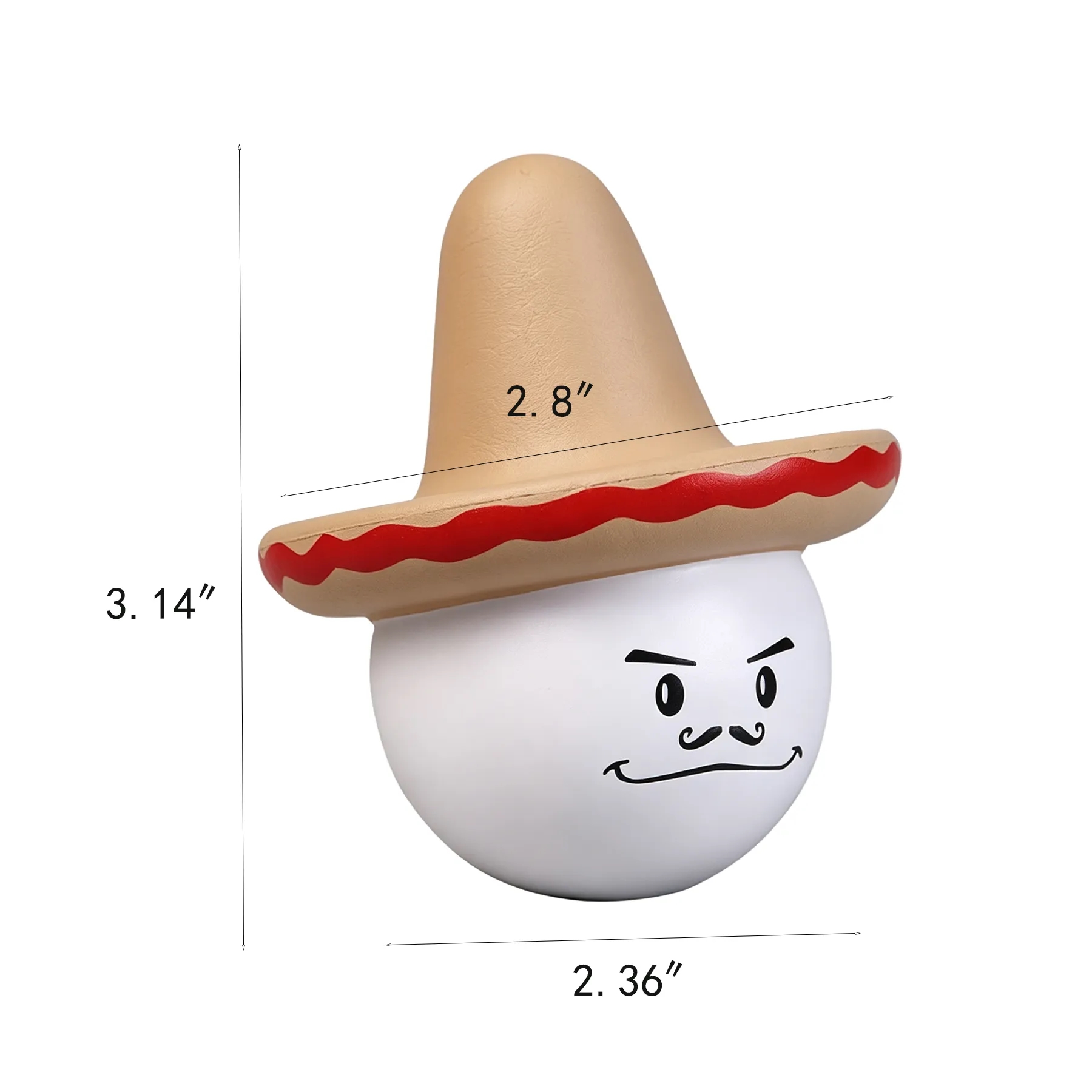Sombrero Face PU Foam Stress Reliever For Fiesta Events - Image 2