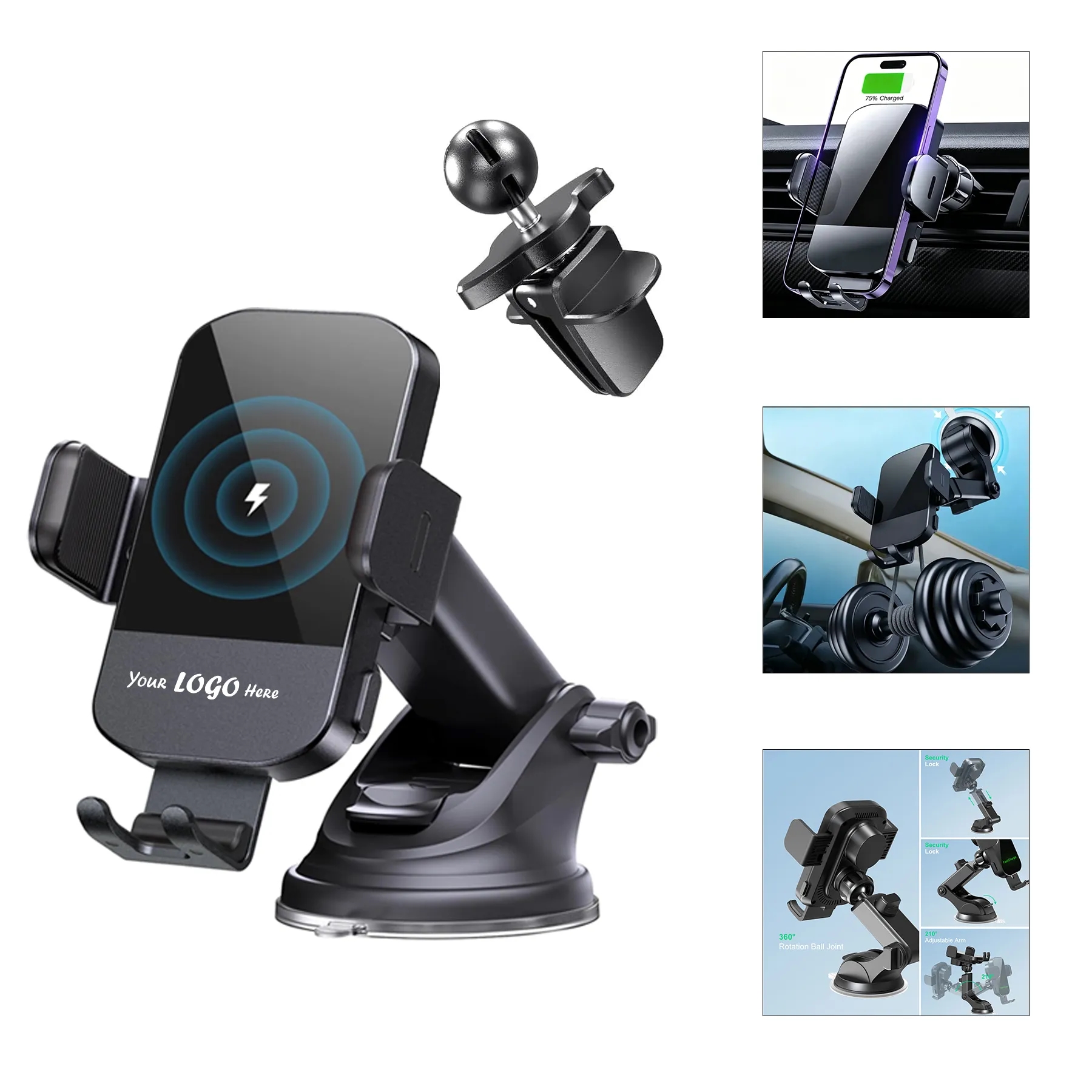 Smart Sensor 15W Car Wireless Charger Phone Holder