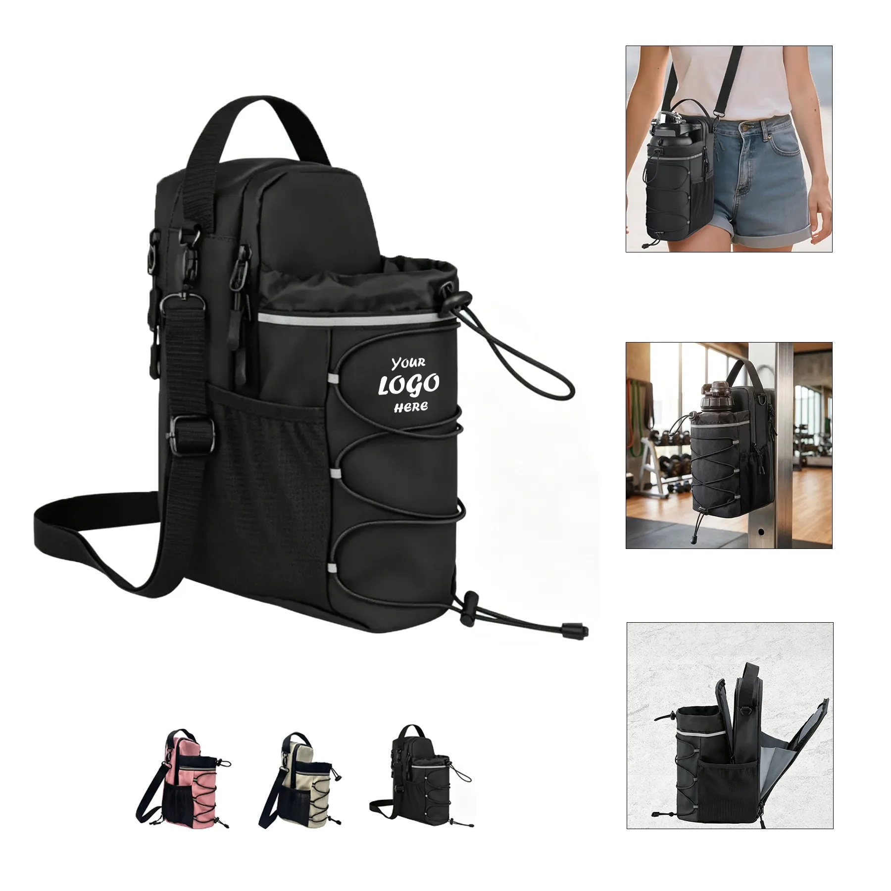 Magnetic Oxford Water Bottle Bag For Fitness Outings