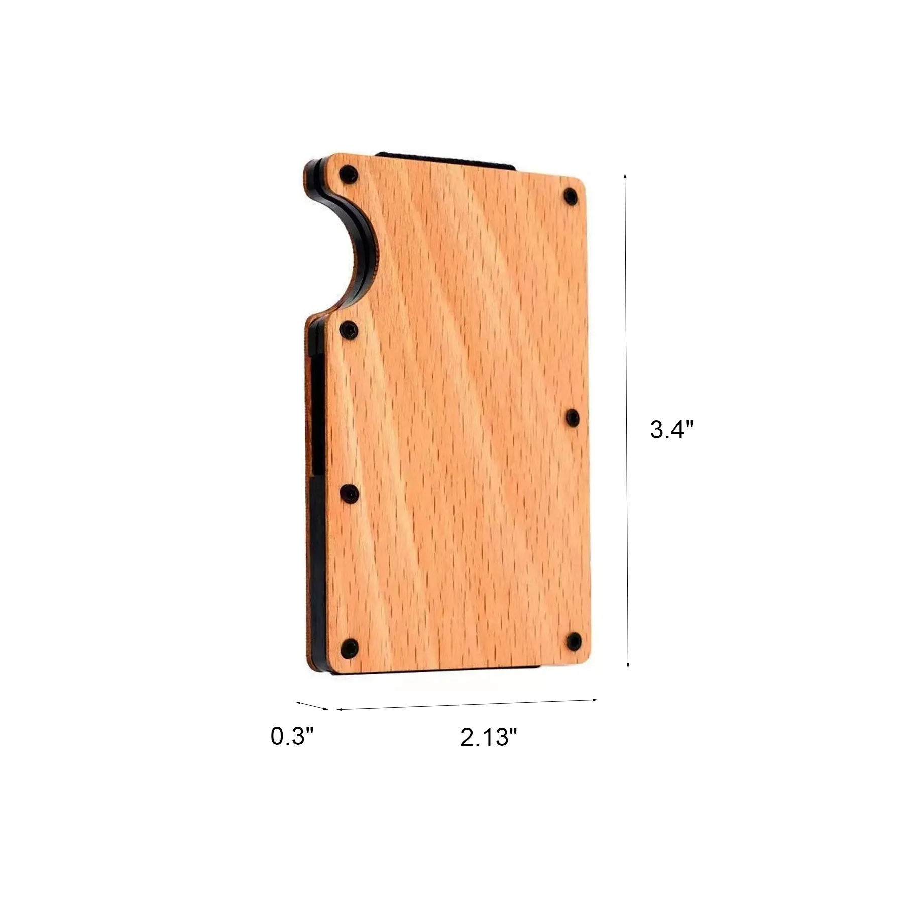 Slim Wooden RFID Card Holder Wallet For Travel Use - Image 2