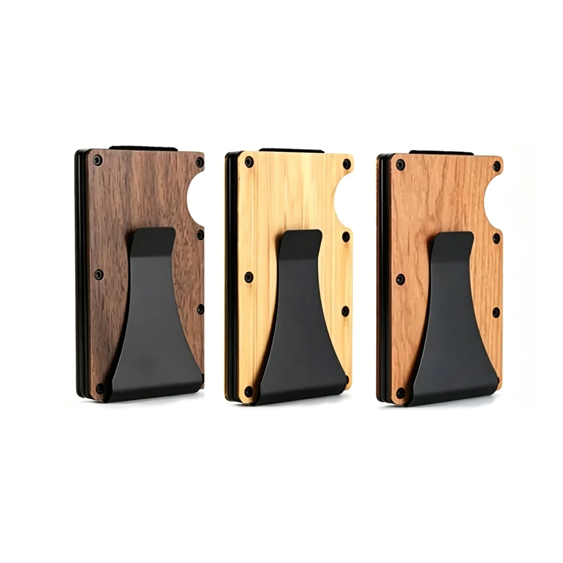 Slim Wooden RFID Card Holder Wallet For Travel Use - Image 3