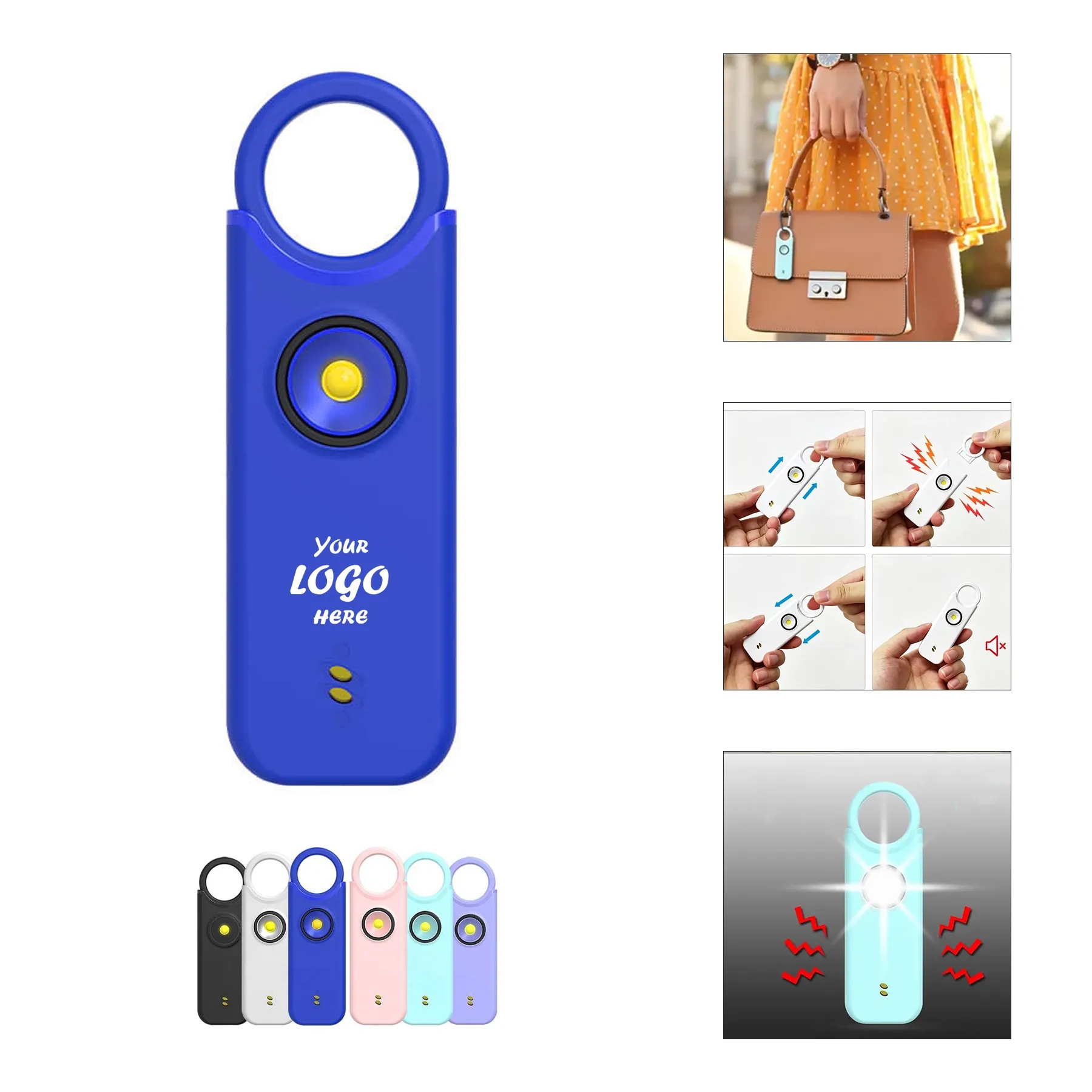 Personal Safety Alarm Keychain With LED Flashlight