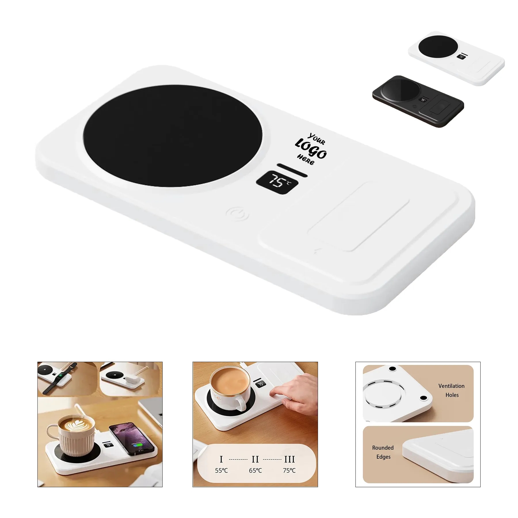 Smart Wireless Charging Mug Warmer With Display For Desks