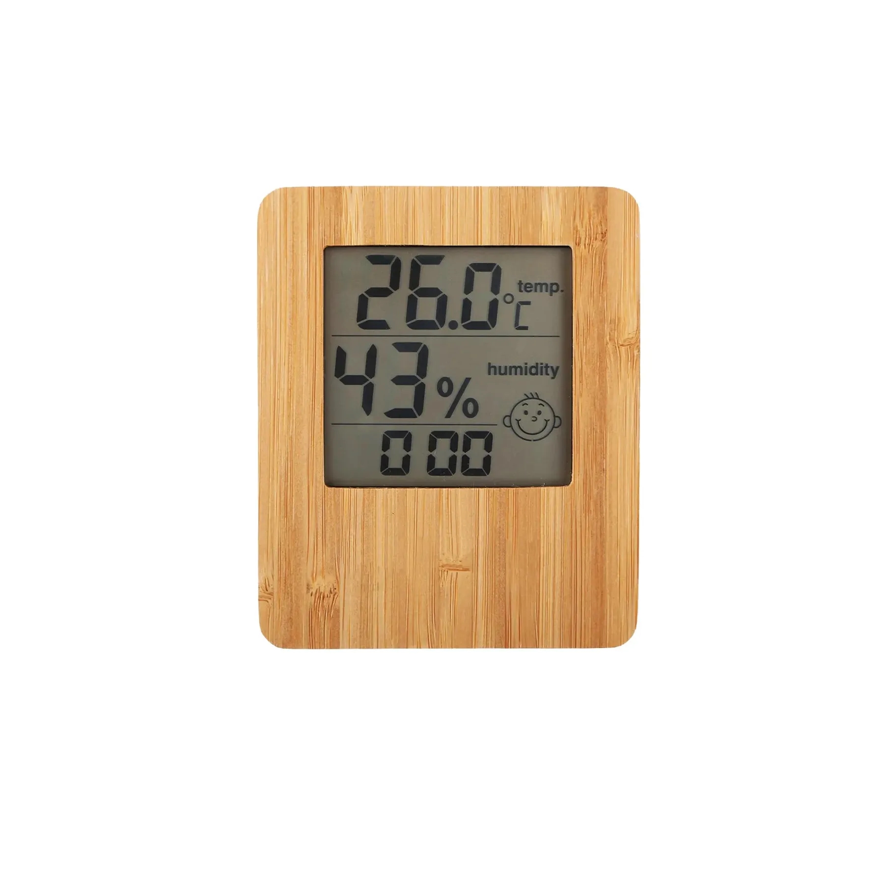 Bamboo Thermometer Hygrometer Clock For Room Comfort - Image 3