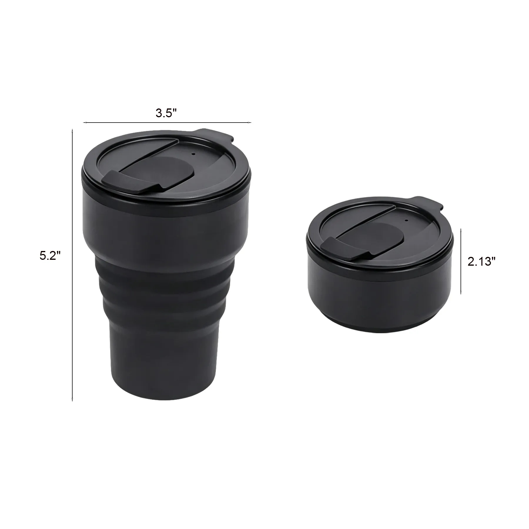 Collapsible 13 Oz Silicone Travel Coffee Mug With Lid - Image 2