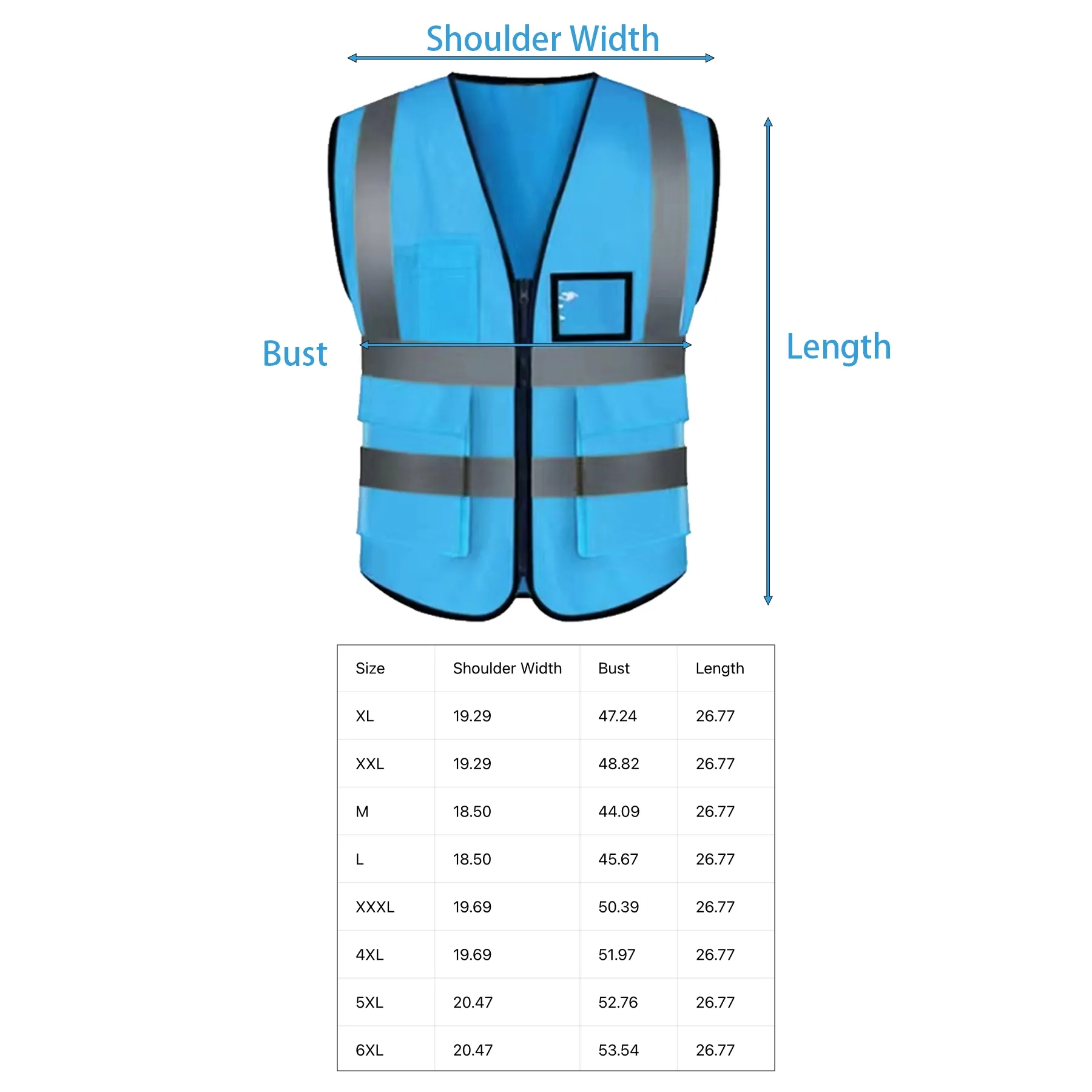 Reflective Safety Vest With Zipper And Storage Pouch - Image 2