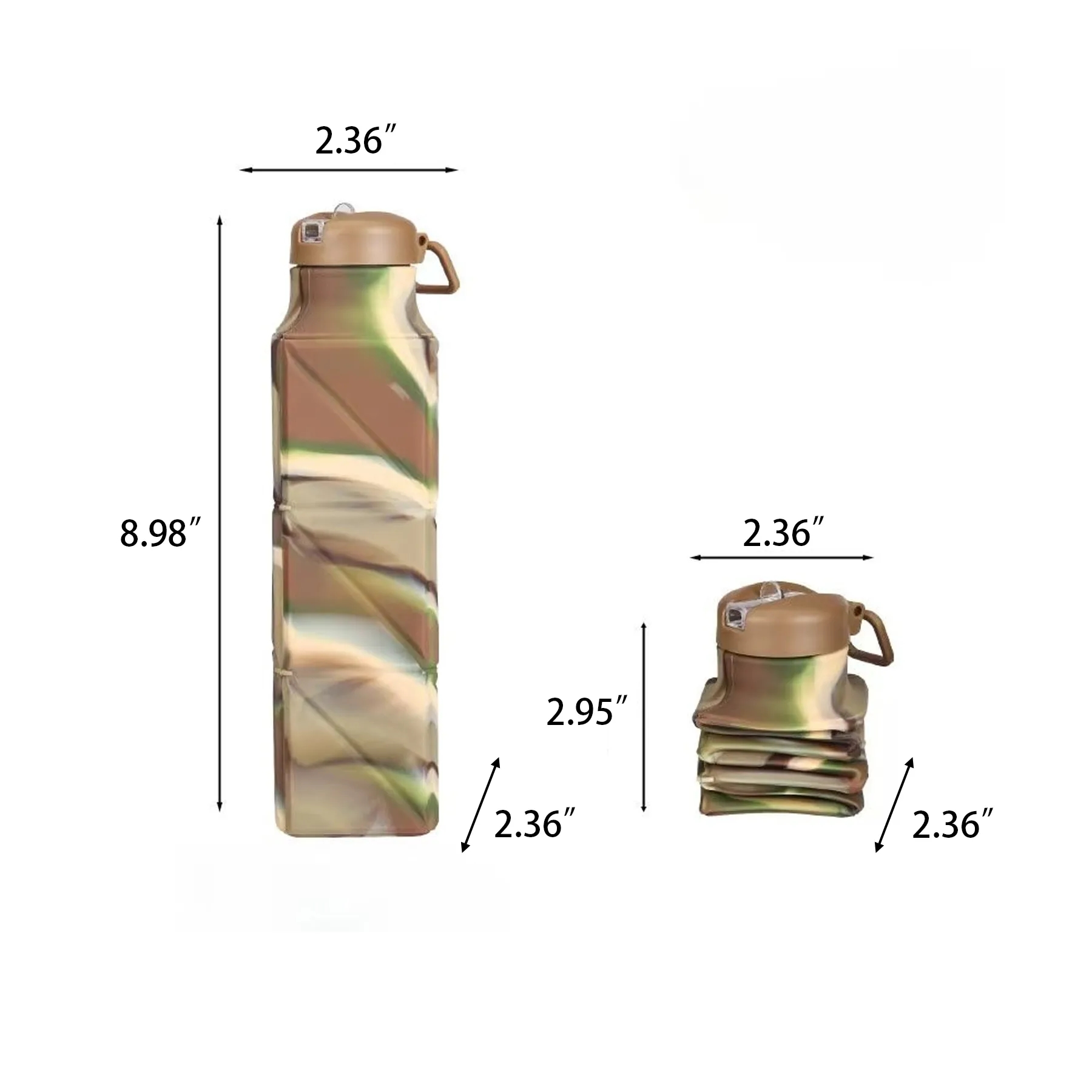 Foldable Silicone 22 Oz Sports Bottle With Carry Handle - Image 2