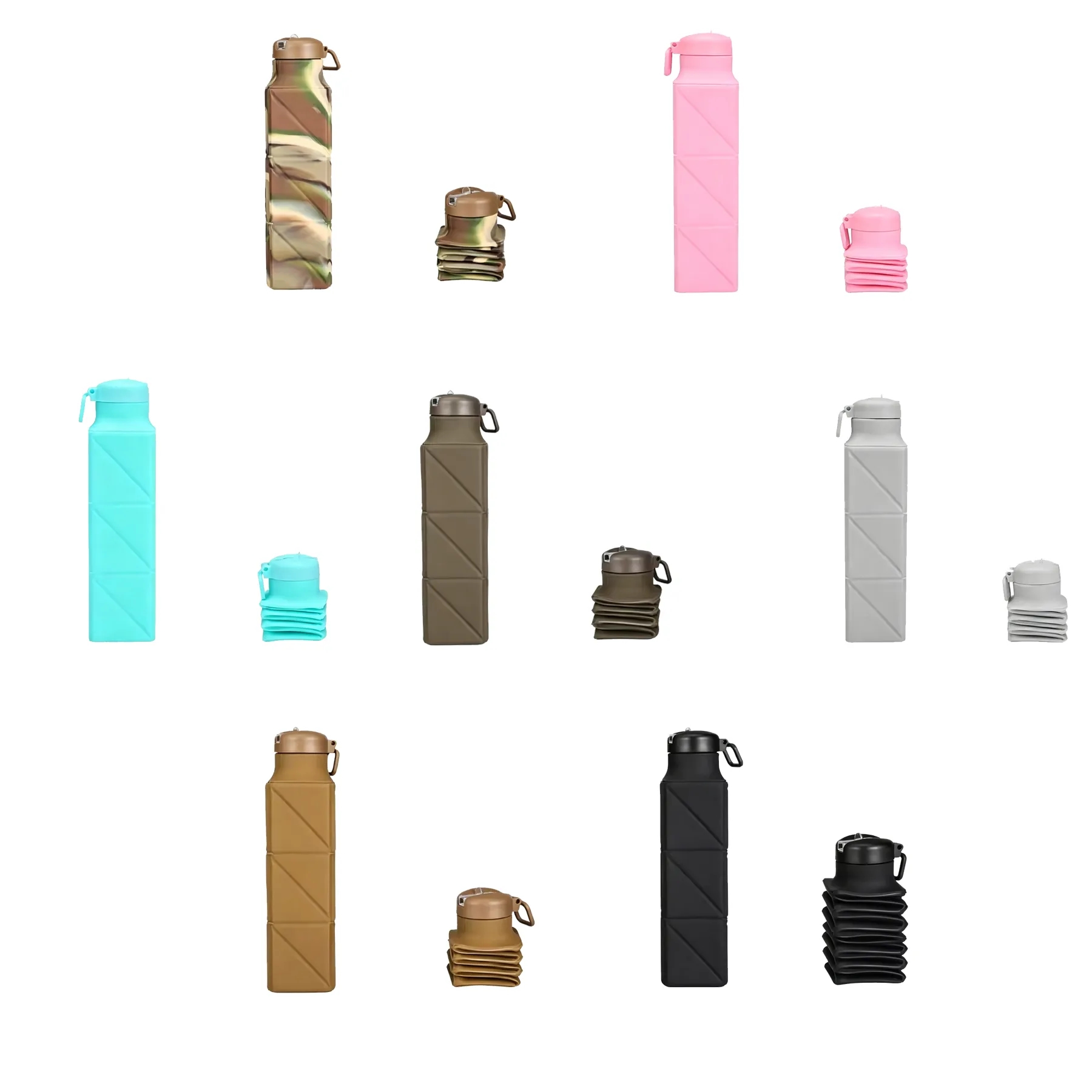 Foldable Silicone 22 Oz Sports Bottle With Carry Handle - Image 3