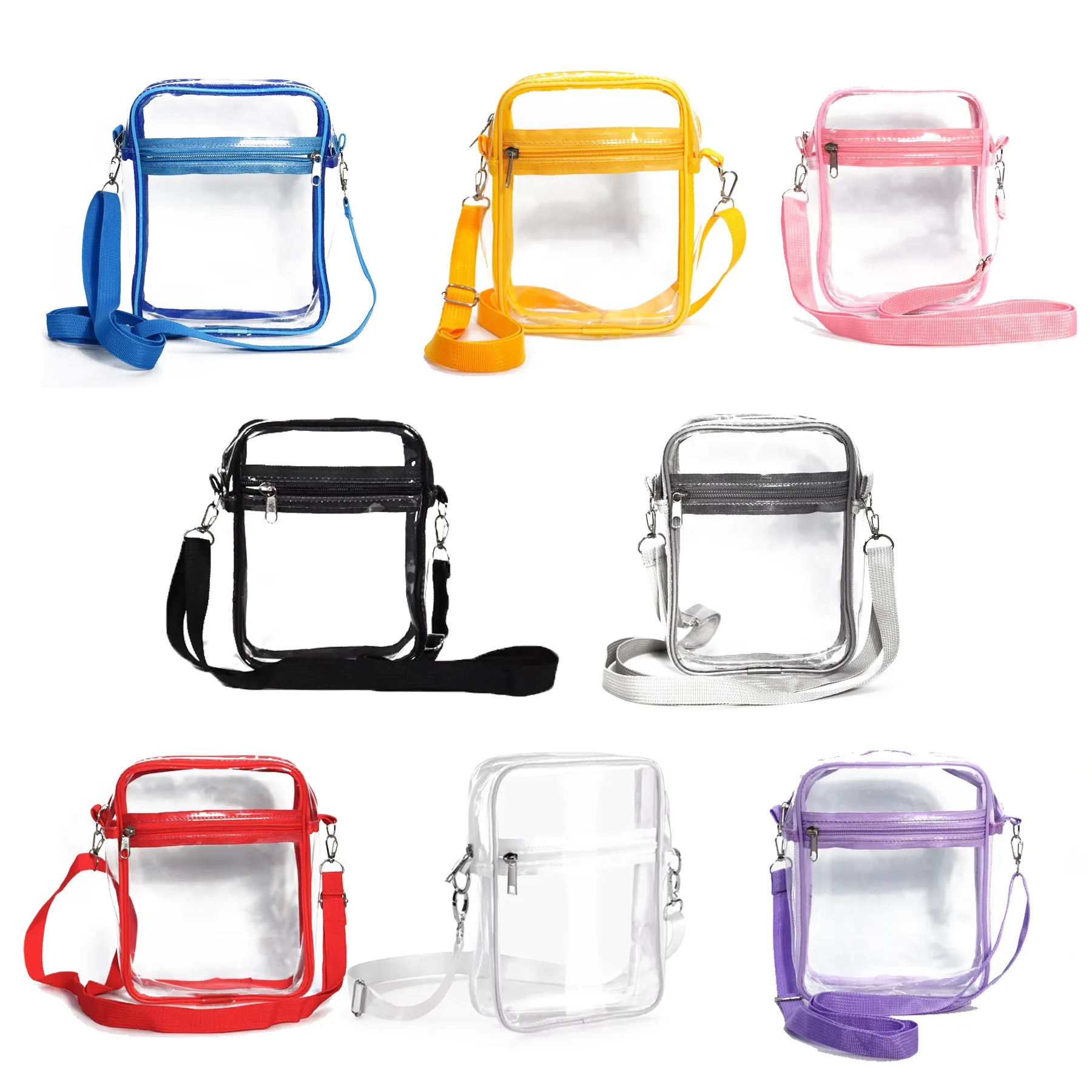 Clear PVC Stadium Crossbody Bag With Shoulder Strap - Image 3