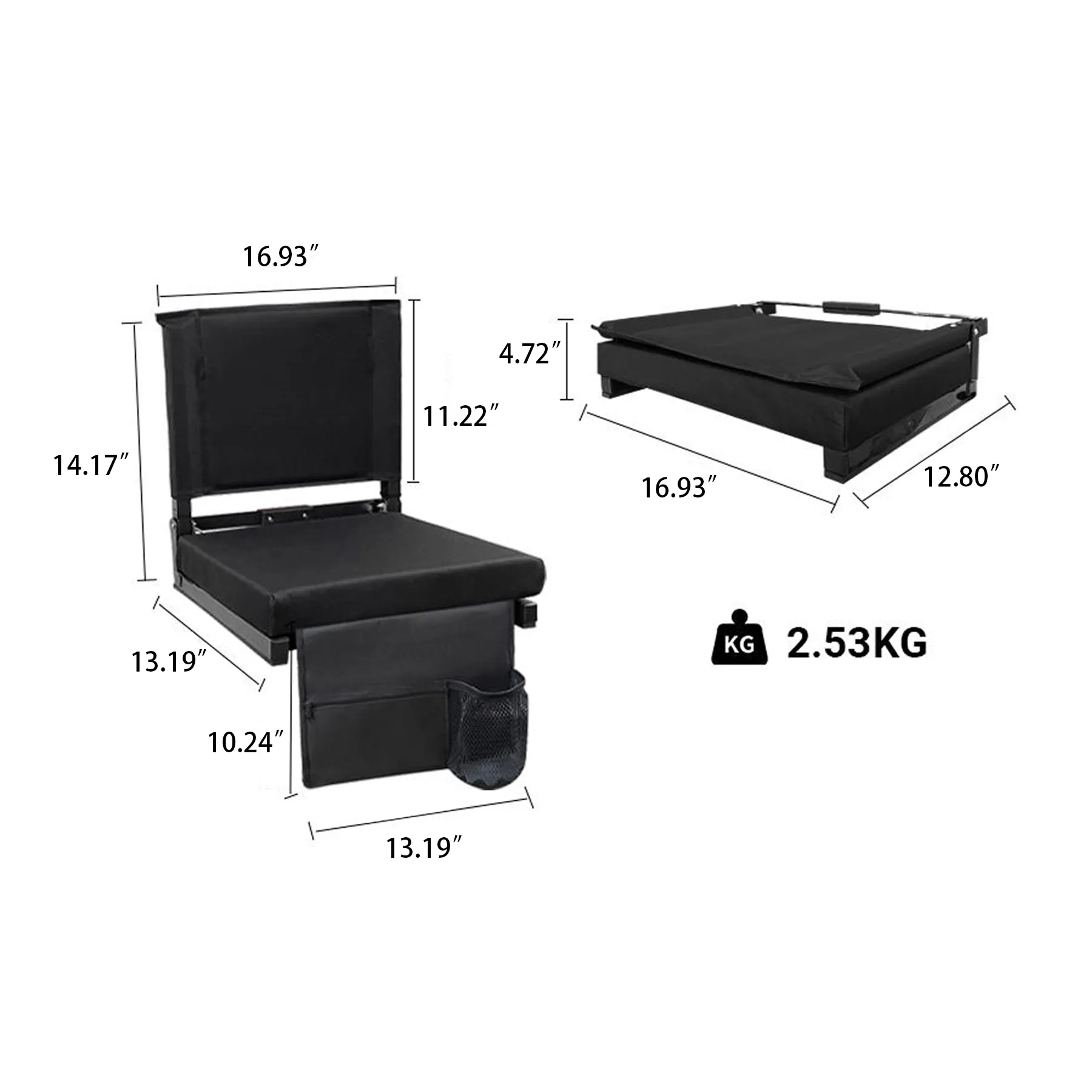 Padded Stadium Seat With Shoulder Strap And Cup Holder - Image 2