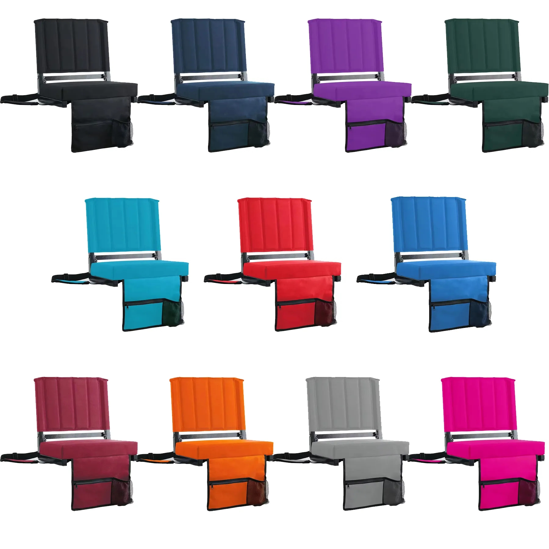 Padded Stadium Seat With Shoulder Strap And Cup Holder - Image 3